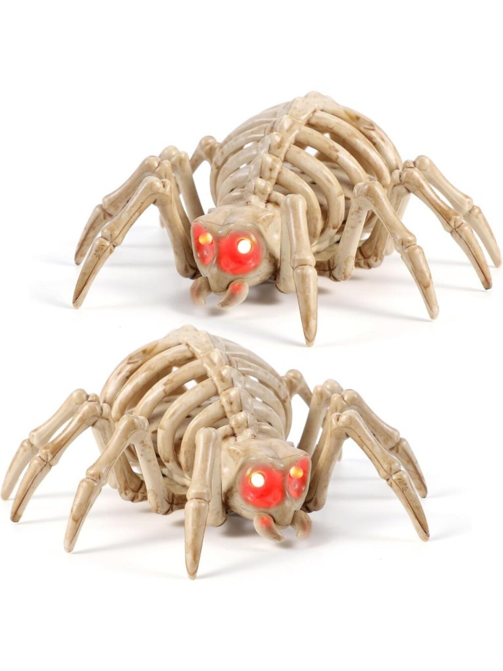 Red Eyes 2PC Halloween Spider Skeleton Glowing Light Up Gothic Table Décor